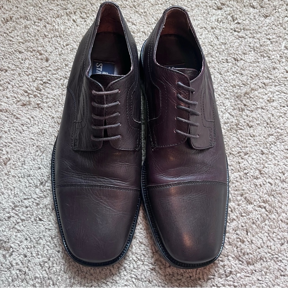 Stafford men’s lace up Oxford brown leather dress shoes